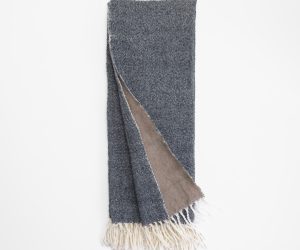 Amity home grant throw in adriatic   reversible woven texture