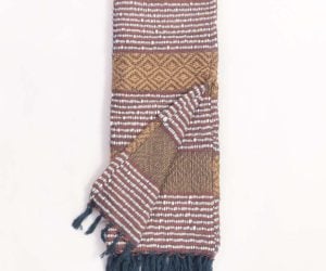 Amity home marley throw in ochre   textured weave with tassels