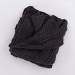 Amity home micah cable knit throw in steel grey   intricate cable knit pattern