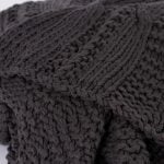 Amity home micah cable knit throw in steel grey   intricate cable knit texture