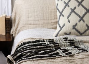 Amity home cole throw in natural  black   shaggy fringe stripes