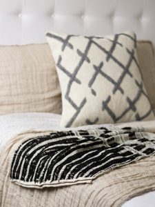 Amity home cole throw in black and white   textured striped weave