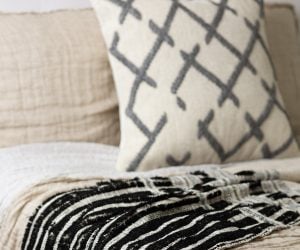Amity home cole throw in black and white   textured striped weave