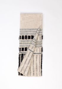 Amity home cole throw in natural with black stripes   fringed texture