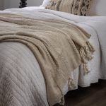 Amity home farlow throw in natural   woven bobble texture