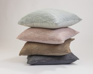 Amity home declan pillow in steel blue   chunky knit texture