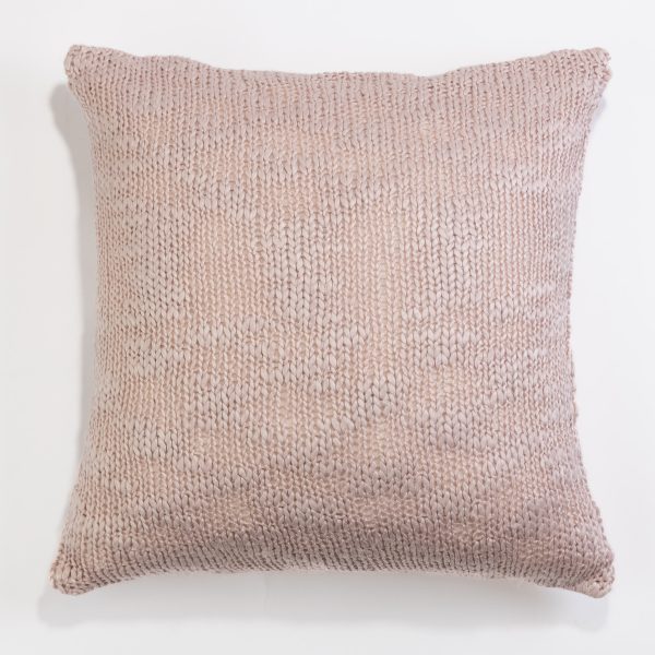 Amity Home Declan Pillow in Petal Pink - Chunky Knit Texture