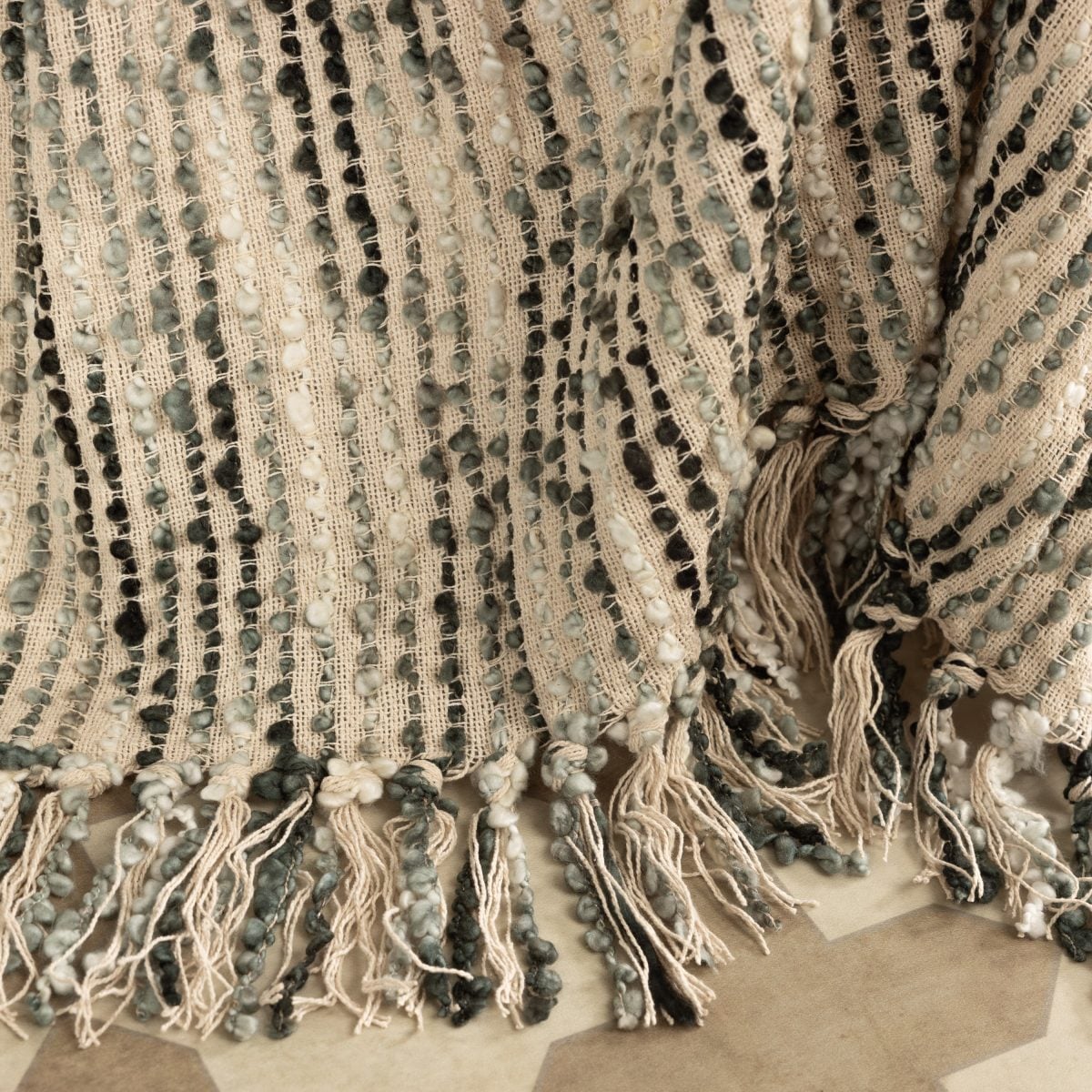 Amity home chase throw in ink  natural   textured open weave