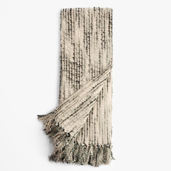 Amity Home Chase Throw in Ink & Cream - Nubby Textured Weave