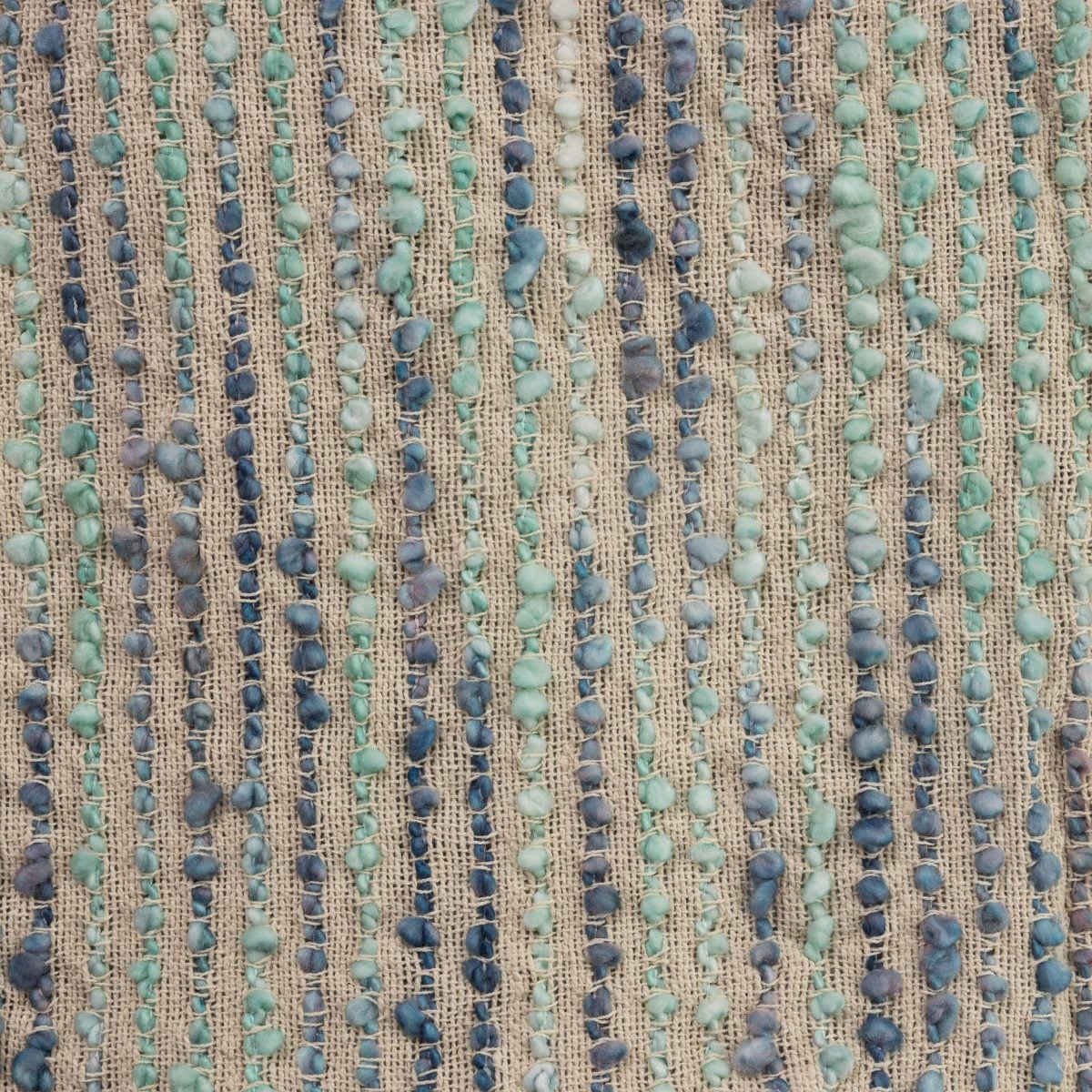 Amity home chase throw in peacock   nubby yarn stripes