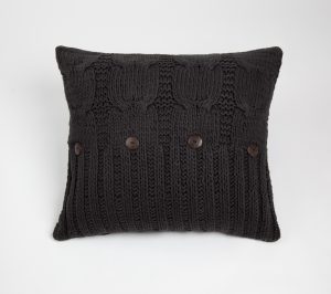 Amity home micah cable knit pillow in steel grey   cable knit texture