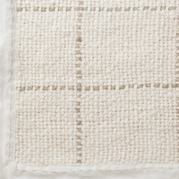 Amity Home Evans Coverlet Swatch in Natural - Textured Woven Grid
