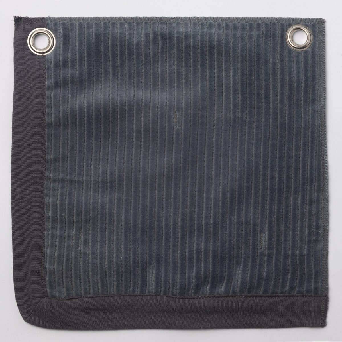 Amity home saunders coverlet swatch in steel blue   ribbed velvet texture