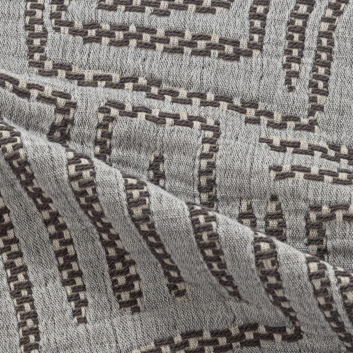 Amity home aubrey coverlet swatch in charcoal   raised geometric pattern