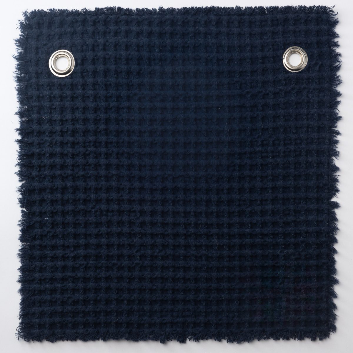 Amity home tipton coverlet swatch in indigo   waffle weave texture