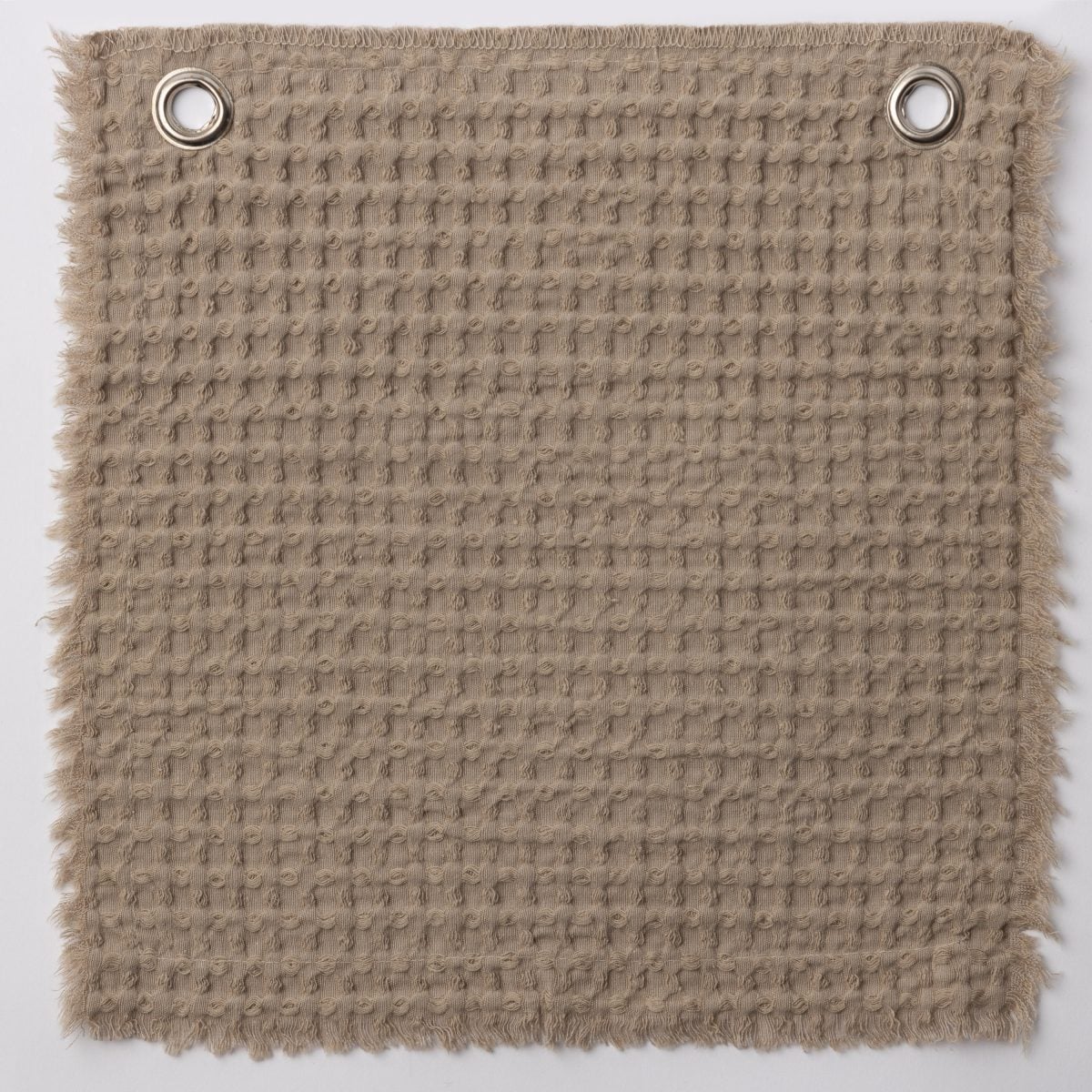 Amity home tipton coverlet swatch in taupe   waffle weave texture