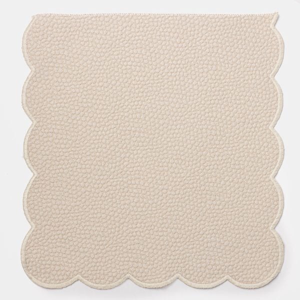 Amity Home Hugo Coverlet Swatch in Sand Shell - Scalloped Edge