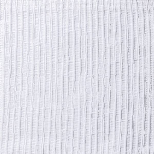 Amity Home Dante Coverlet Swatch in White - Textured Vertical Stripes
