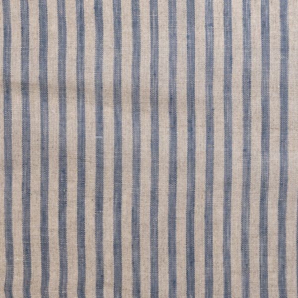 Amity Home Bernadette Duvet Swatch in Steel Blue - Striped Linen Texture