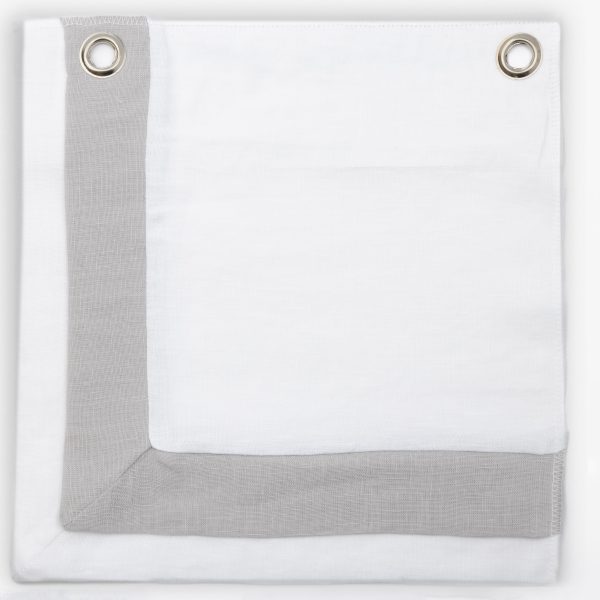 Amity home orfeo duvet cover swatch in whitegrey   grey border detail