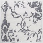 Amity home riva duvet cover swatch in steel blue   distressed ornate pattern