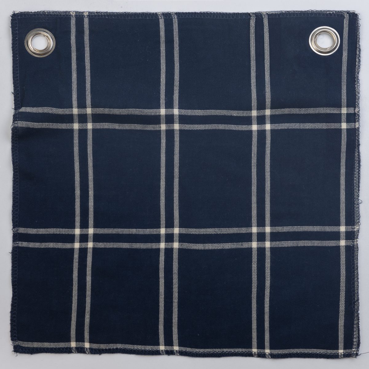 Amity home eli duvet cover swatch in navy  cream   plaid pattern
