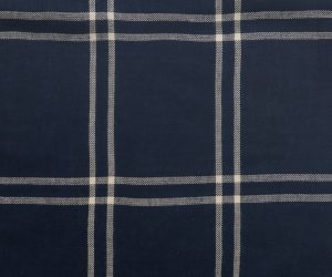 Amity home eli duvet cover swatch in navy   off white plaid pattern