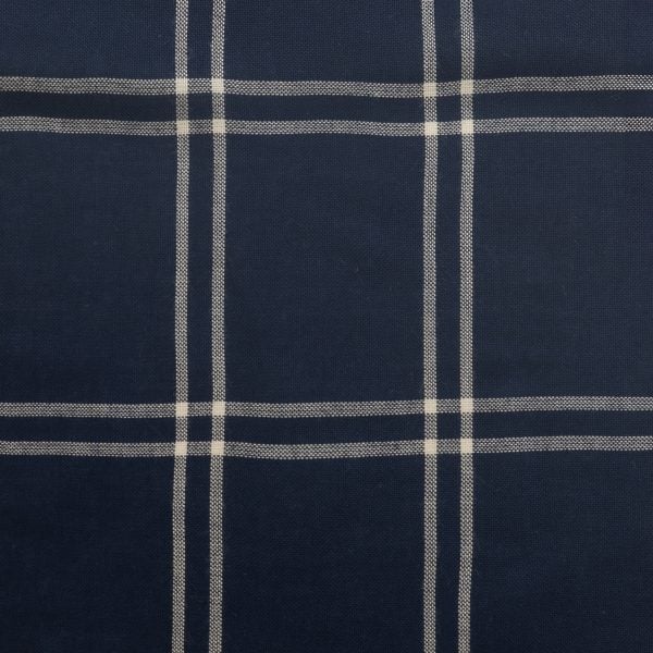Amity Home Eli Duvet Cover Swatch in Navy - Off-White Plaid Pattern