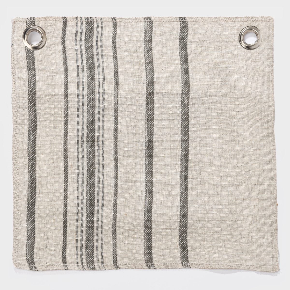 Amity home verne duvet cover swatch in natural with charcoal stripes   linen texture