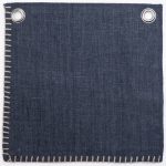 Amity home bryce duvet cover swatch in indigo   blanket stitch edge