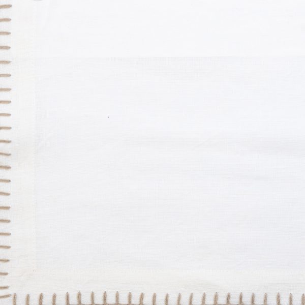 Amity Home Bryce Duvet Swatch in Ivory - Decorative Blanket Stitching