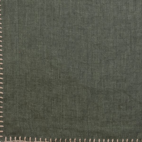 Amity Home Bryce Duvet Cover Swatch, Kale - Woven Fabric with Stitched Edge