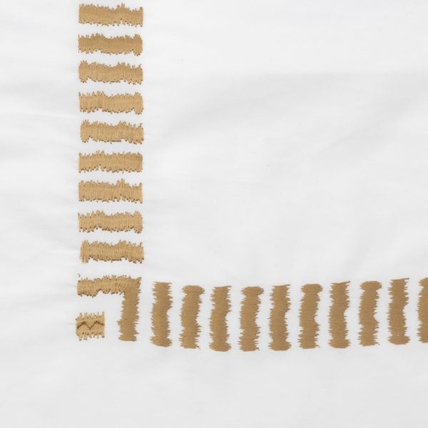 Amity Home Savona Duvet Cover Swatch in Carmel - Embroidered Border