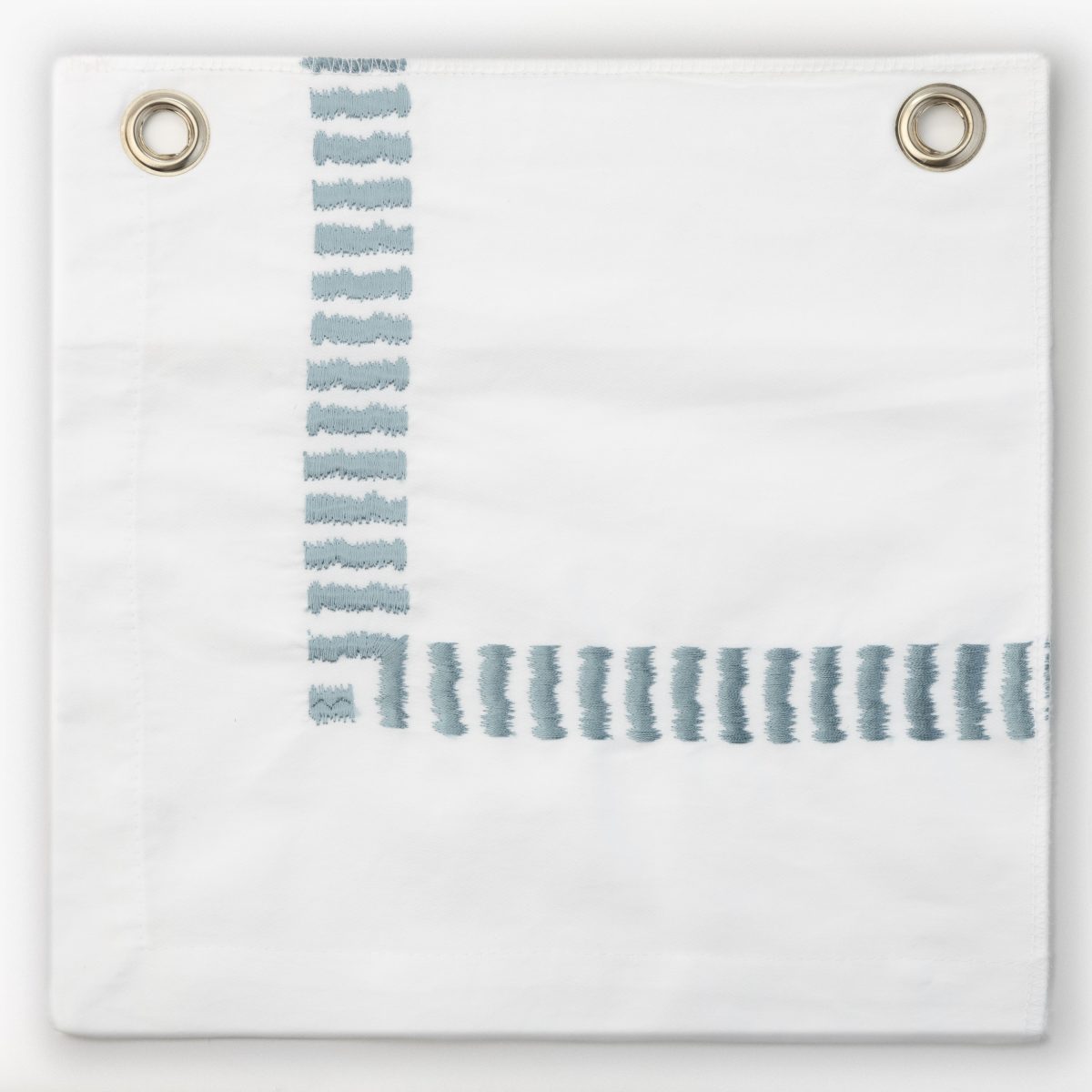 Amity home savona duvet cover swatch in white   limestone embroidered l border