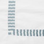 Amity home savona duvet cover swatch in limestone   linear embroidered border