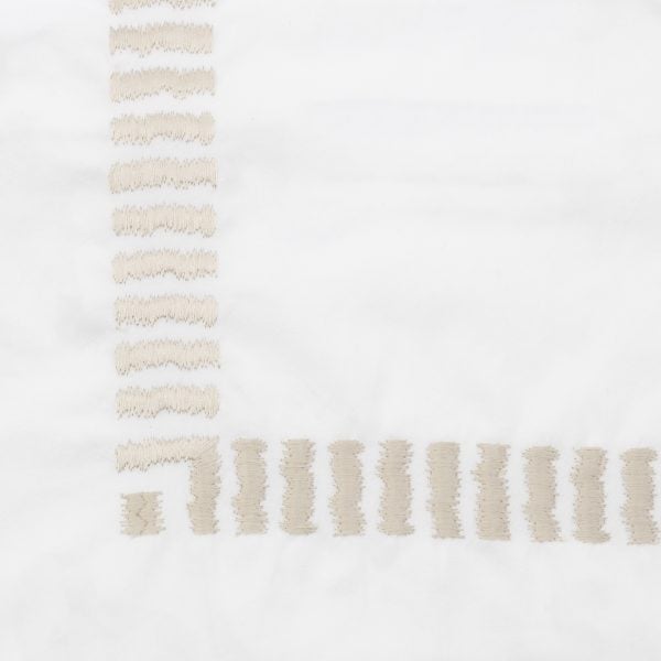 Amity Home Savona Duvet Swatch in Oyster - Embroidered Border