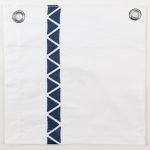 Amity home turin duvet cover swatch in indigo   geometric embroidered stripe
