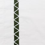 Amity home turin duvet swatch in kale   geometric embroidered pattern