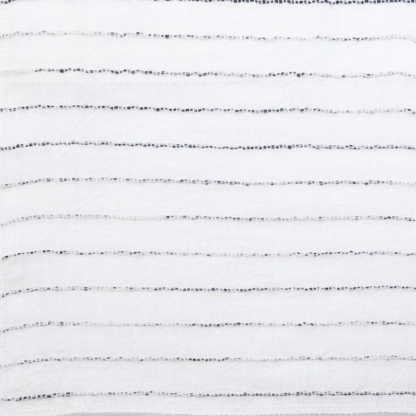 Amity Home Cambria Duvet Cover Swatch in White - Textured Woven Stripes