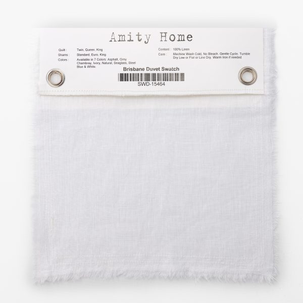 Amity Home Brisbane Duvet Swatch in Natural Linen - Frayed Edge Texture