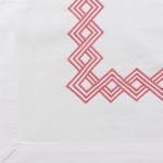 Amity home amalfi duvet cover swatch in coral   geometric embroidery