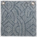 Amity home andre duvet swatch in adriatic blue   geometric dashed pattern