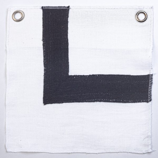 Amity Home Brady Duvet Swatch in Ivory/Asphalt - L-Shaped Color Block