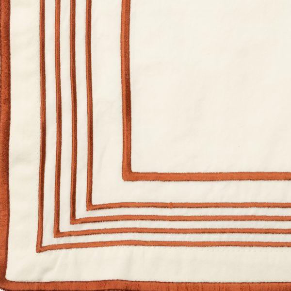 Amity Home Nell Duvet Swatch in Brick - Embroidered Border