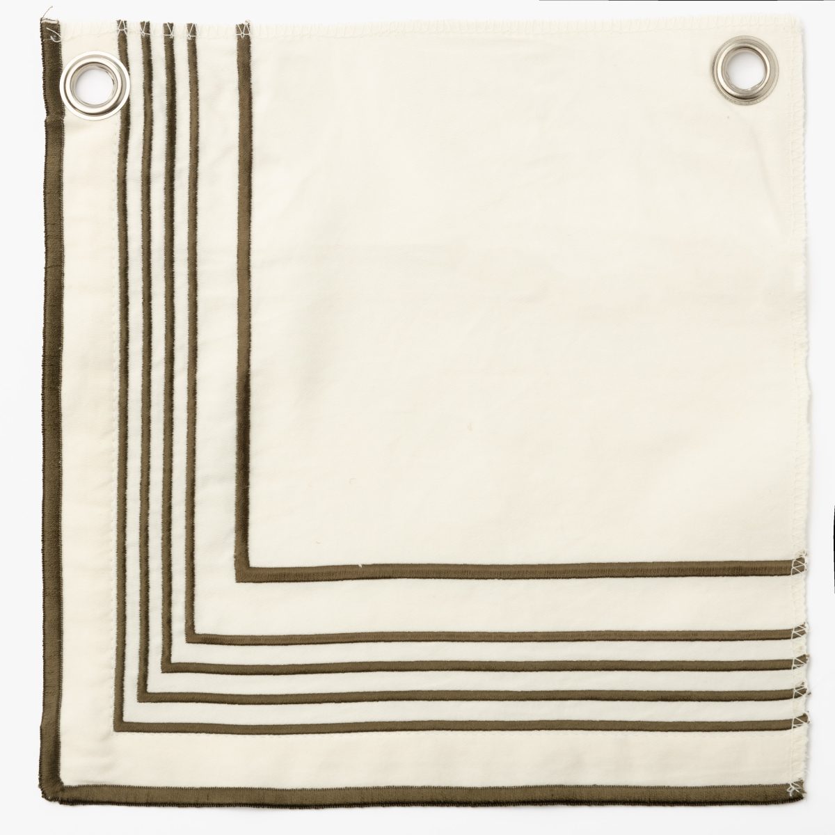 Amity home nell duvet swatch in cream with laurel stripes   embroidered border