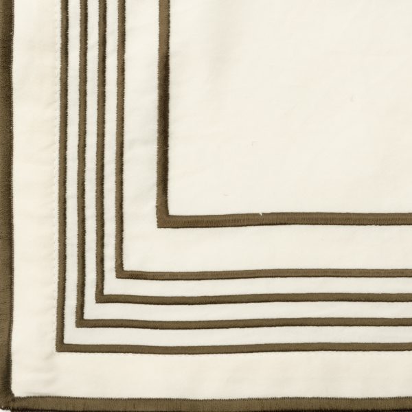 Amity Home Nell Duvet Swatch in Laurel - Multi-line Embroidered Border