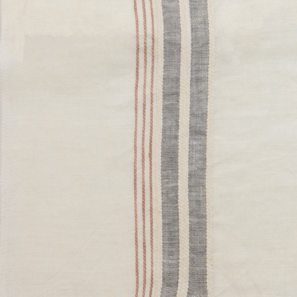 Amity Home Flinn Duvet Swatch in Cream with Striped Pattern - Textured Weave