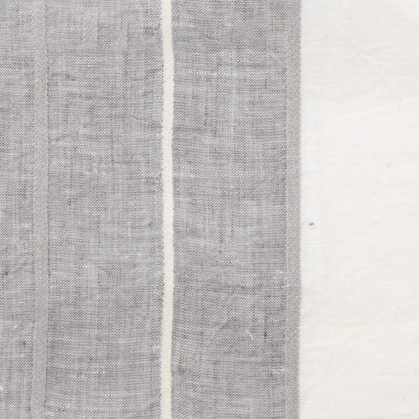 Amity Home Truett Duvet Swatch in Light Grey & White - Textured Stripe Weave