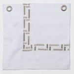 Amity home ellis duvet swatch in mushroom   geometric embroidery