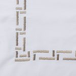 Amity home ellis duvet swatch in mushroom   geometric embroidered border